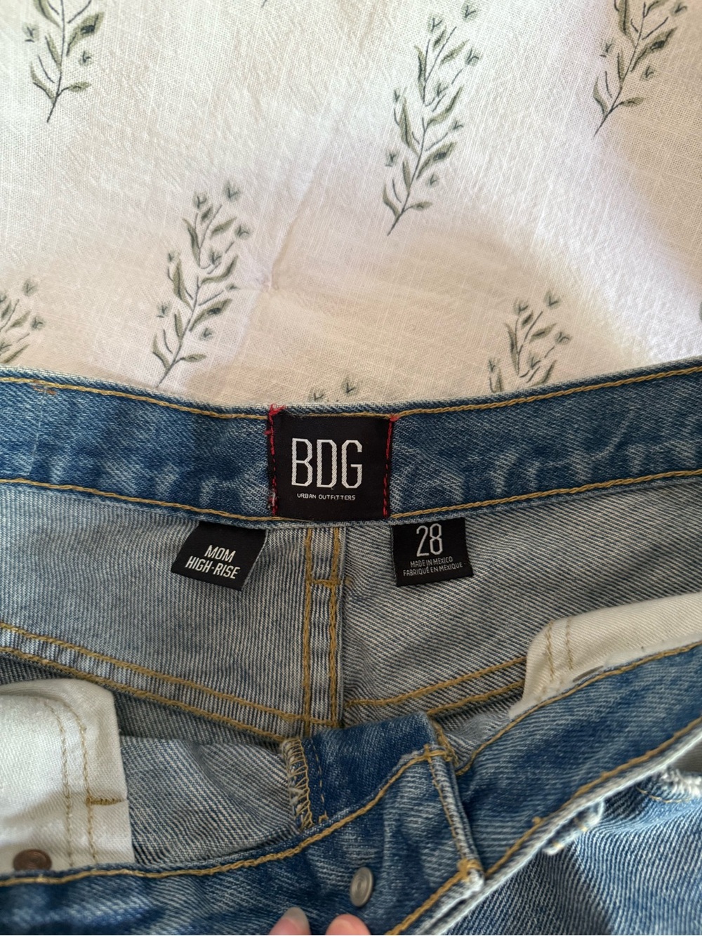 BDG Light Blue High-Waist Rolled Hem Denim Shorts - Picture 2 of 3